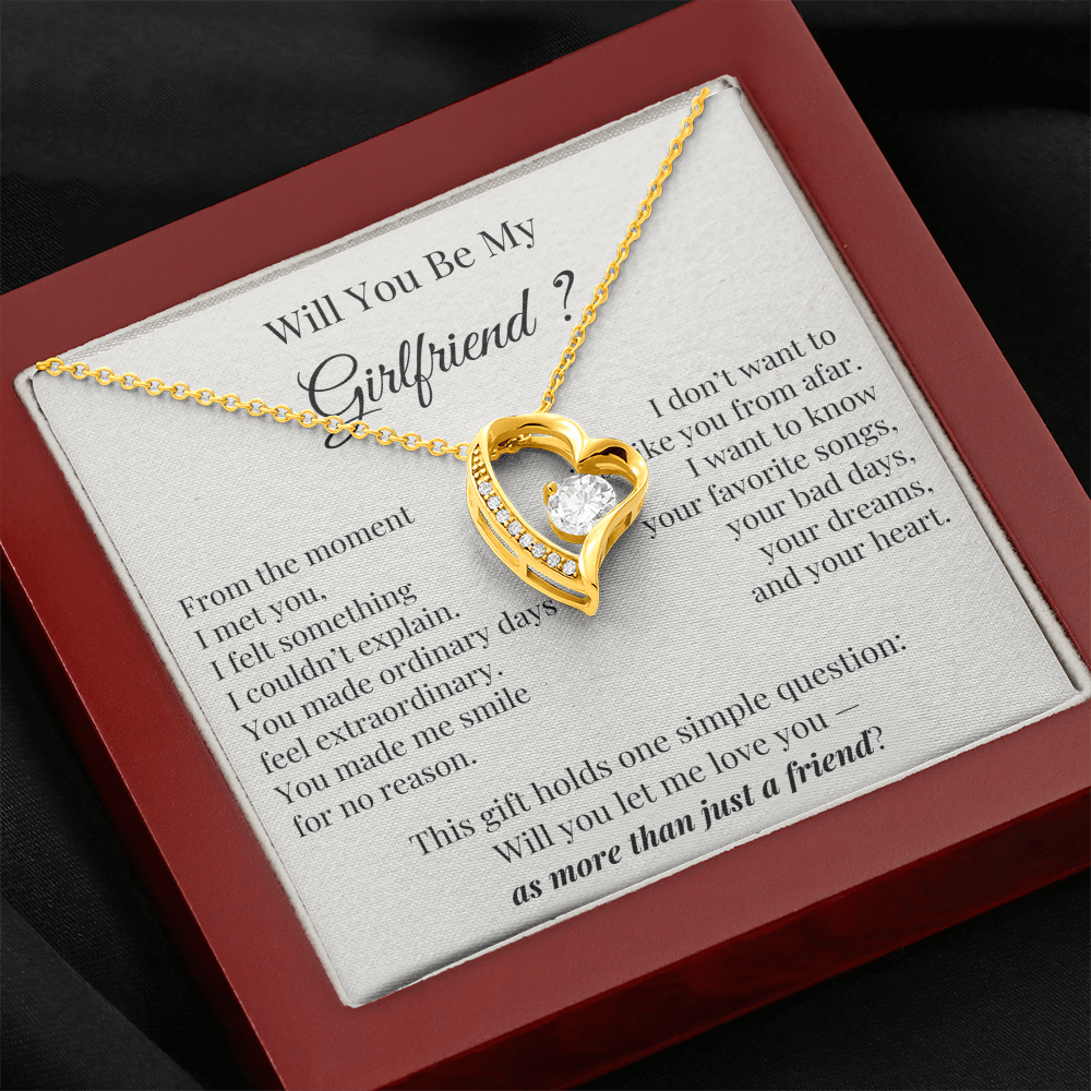 Will You Be My Girlfriend – Romantic Heart Necklace Gift for Her
