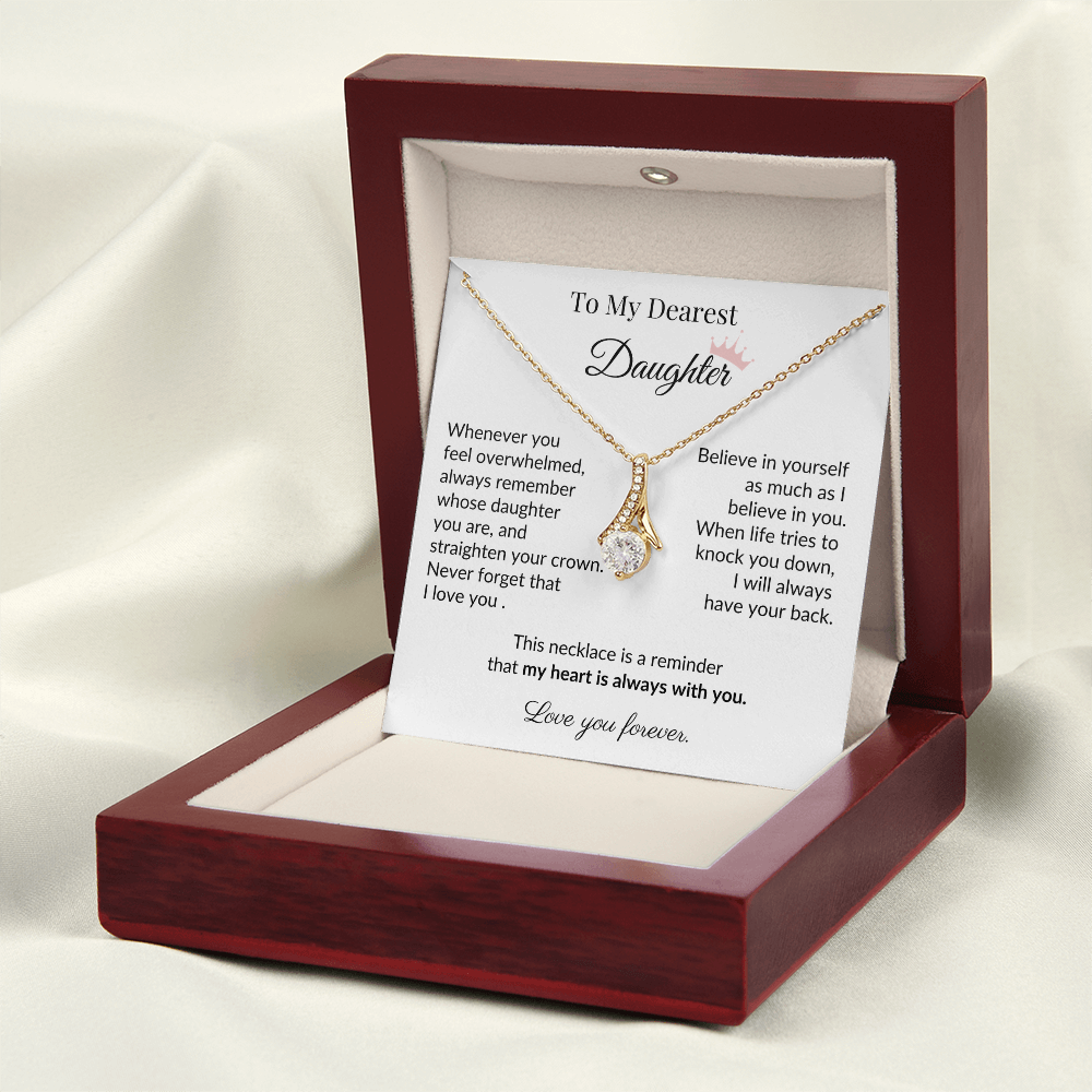 To My Dearest Daughter - "My Heart Is Always With You" Sentimental Necklace Gift from Dad
