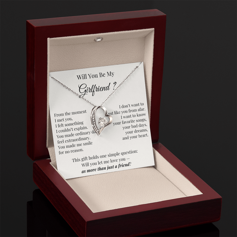 Will You Be My Girlfriend – Romantic Heart Necklace Gift for Her