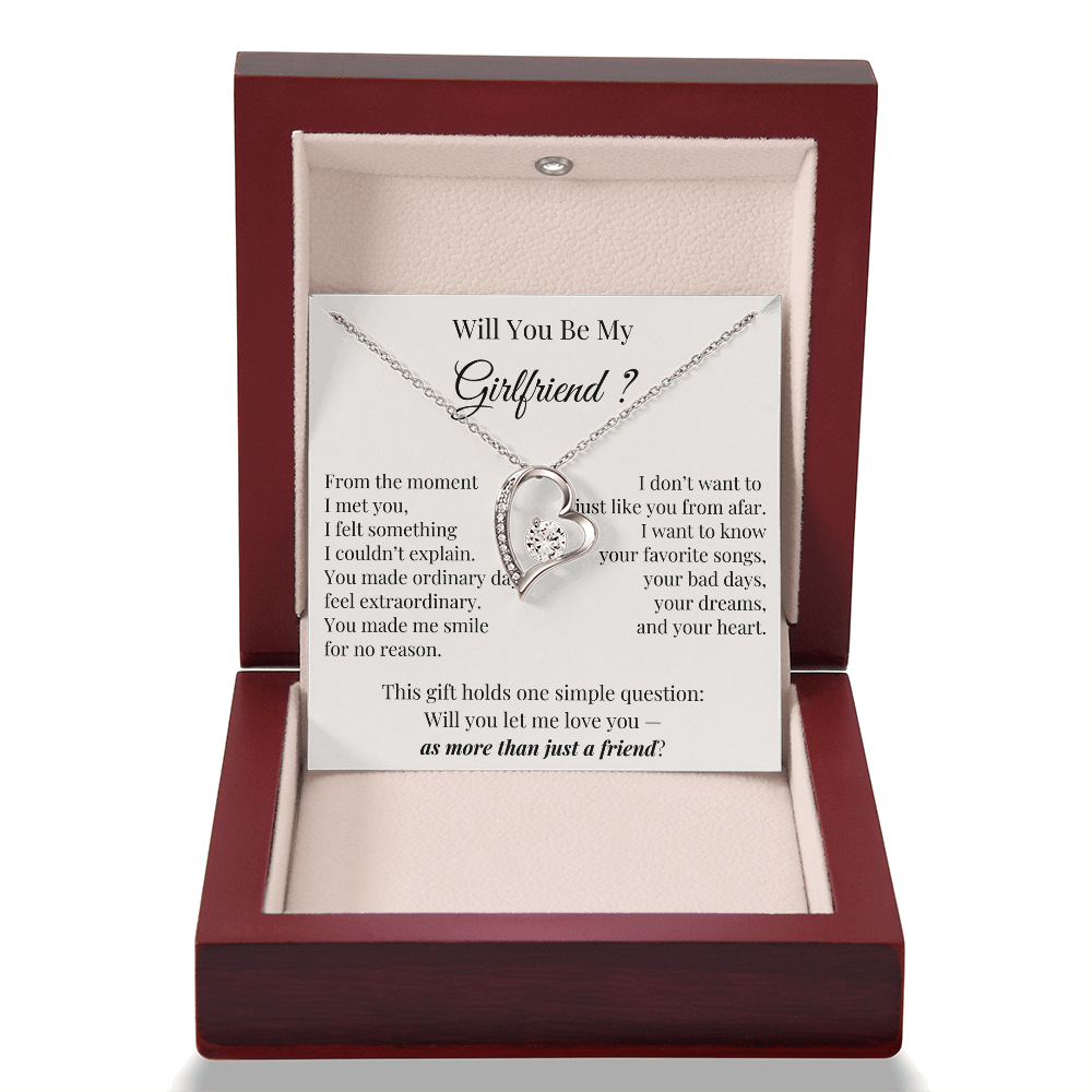Will You Be My Girlfriend – Romantic Heart Necklace Gift for Her