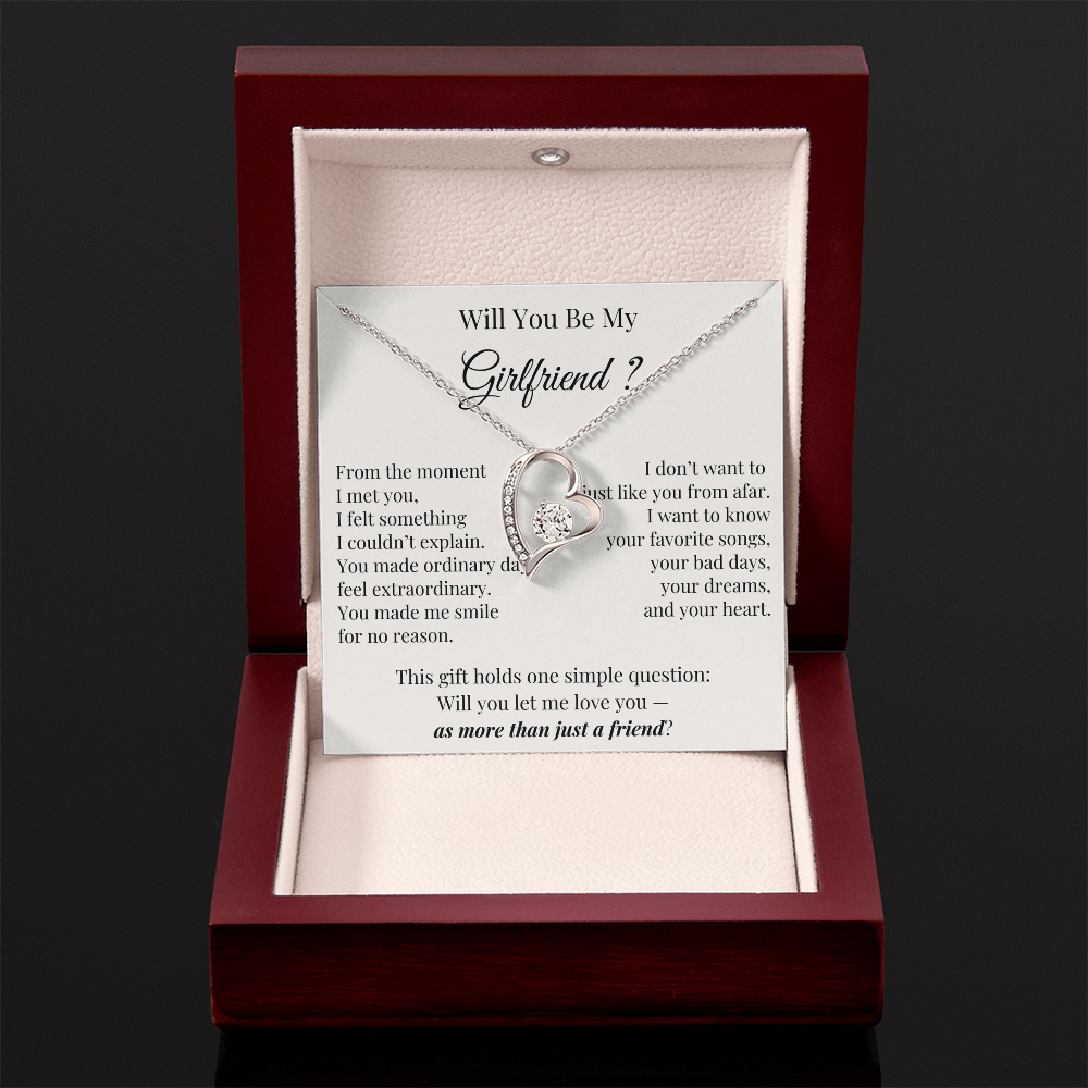 Will You Be My Girlfriend – Romantic Heart Necklace Gift for Her