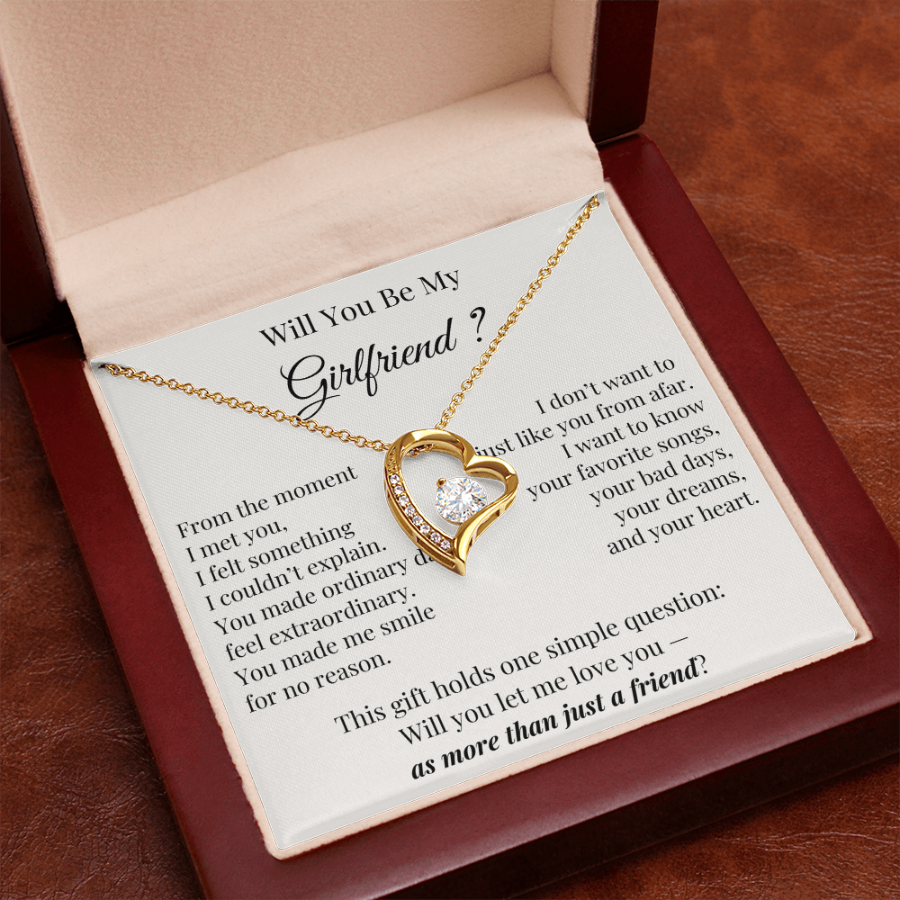 Will You Be My Girlfriend – Romantic Heart Necklace Gift for Her