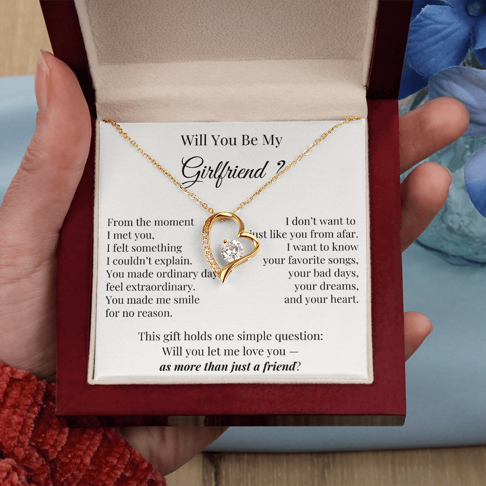 Will You Be My Girlfriend – Romantic Heart Necklace Gift for Her