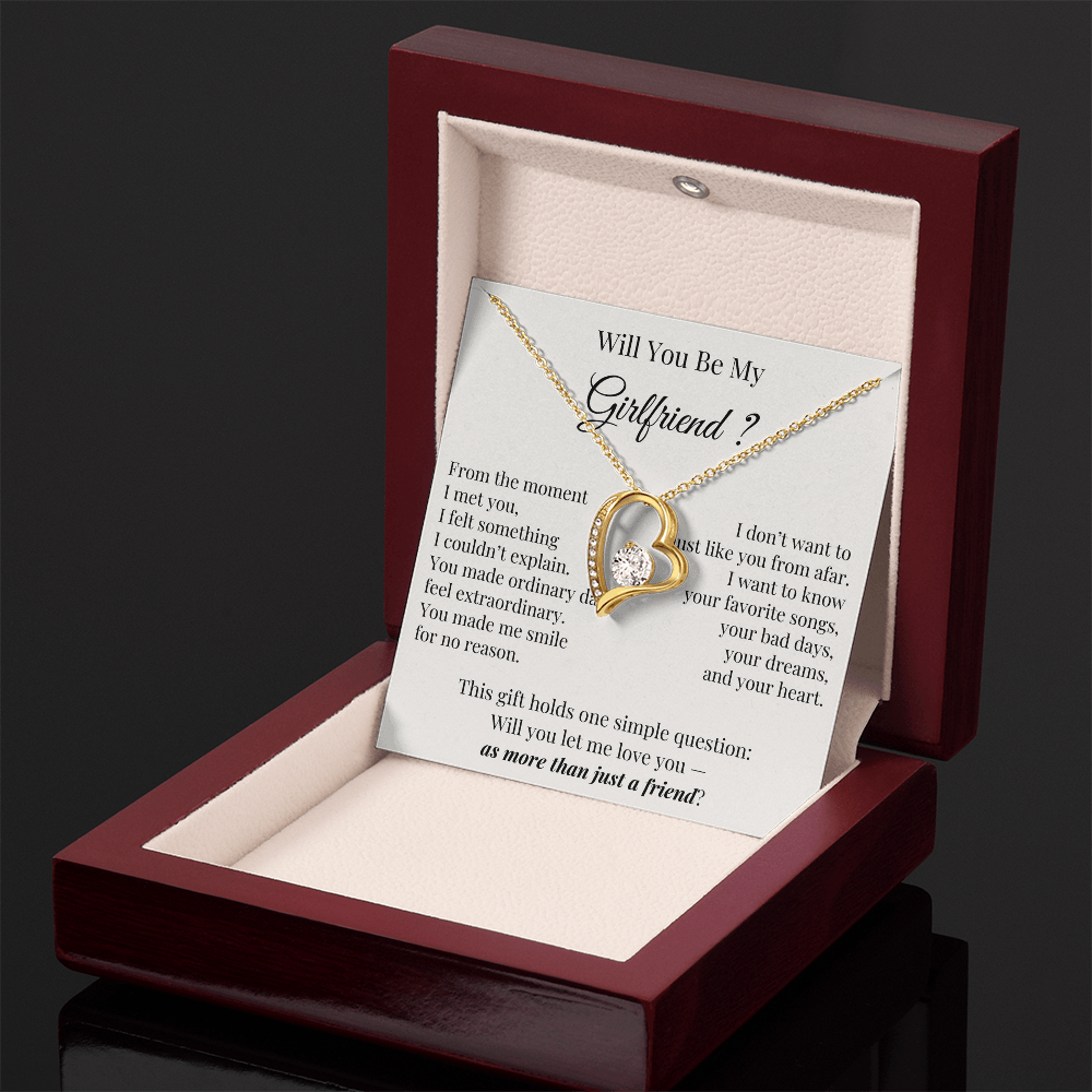 Will You Be My Girlfriend – Romantic Heart Necklace Gift for Her
