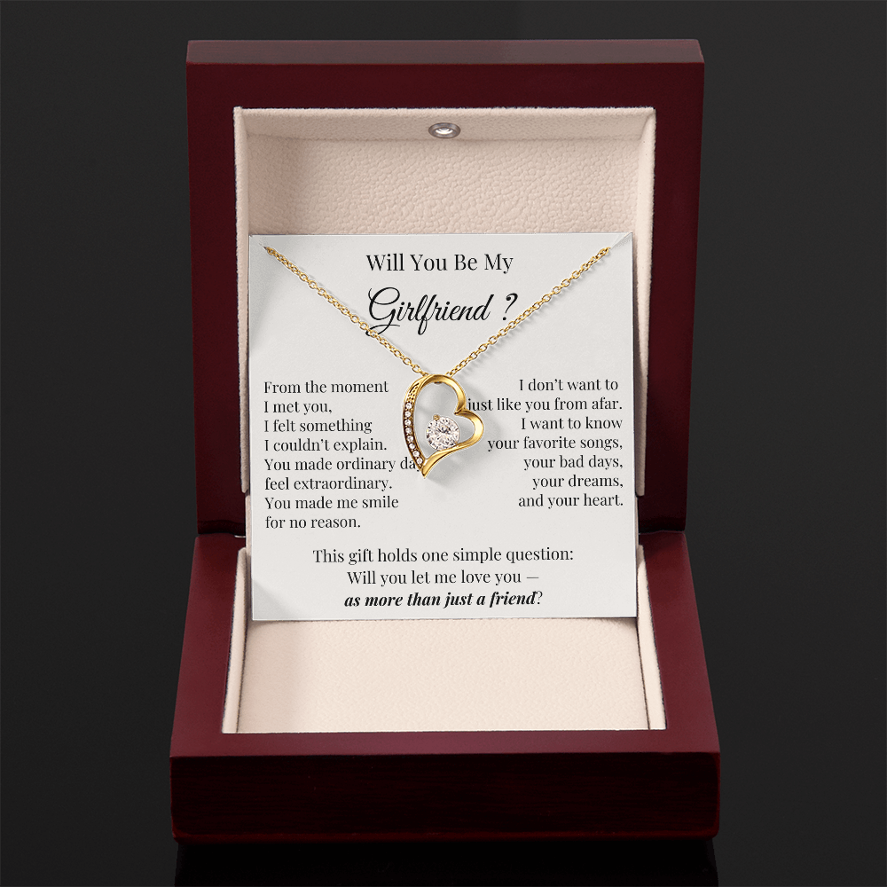 Will You Be My Girlfriend – Romantic Heart Necklace Gift for Her