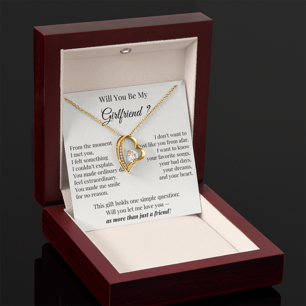 Will You Be My Girlfriend – Romantic Heart Necklace Gift for Her