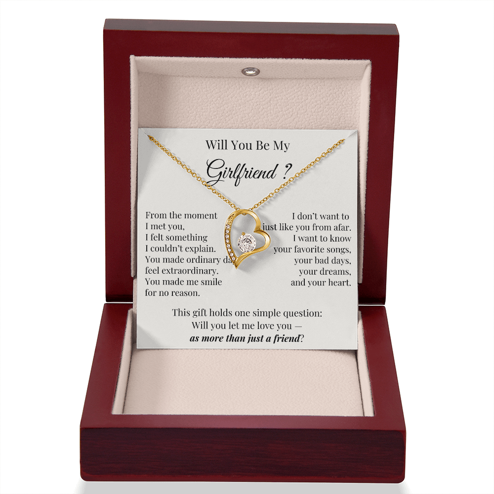 Will You Be My Girlfriend – Romantic Heart Necklace Gift for Her