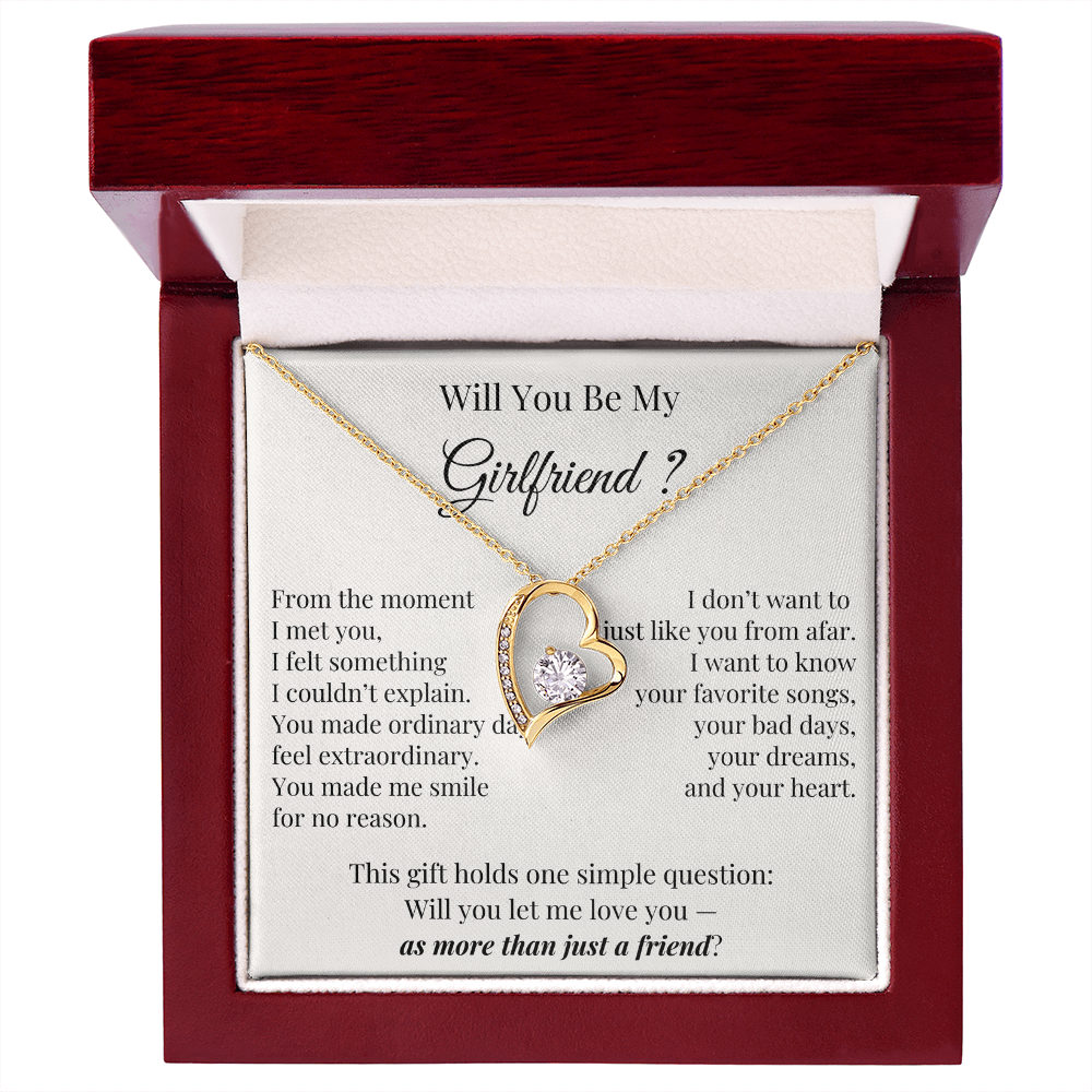 Will You Be My Girlfriend – Romantic Heart Necklace Gift for Her