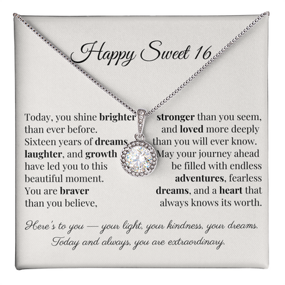 Sweet 16 Birthday Necklace — Elegant Gift for Daughter, Granddaughter, or Niece — Celebrate Her Special Milestone with Meaningful Jewelry