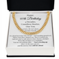 Happy 40th Birthday Gift for Him – Meaningful Cuban Chain Necklace with Message Card