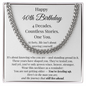 Happy 40th Birthday Gift for Him – Meaningful Cuban Chain Necklace with Message Card