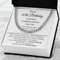 Happy 40th Birthday Gift for Him – Meaningful Cuban Chain Necklace with Message Card