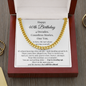 Happy 40th Birthday Gift for Him – Meaningful Cuban Chain Necklace with Message Card