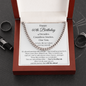 Happy 40th Birthday Gift for Him – Meaningful Cuban Chain Necklace with Message Card