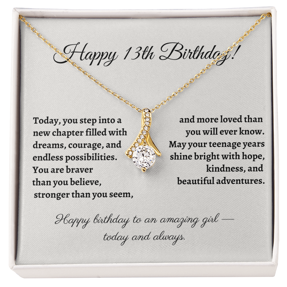 13th Birthday Necklace for Tween Girl – Meaningful Gift for New Teenager – Celebrate Her Courage, Dreams, and Growth