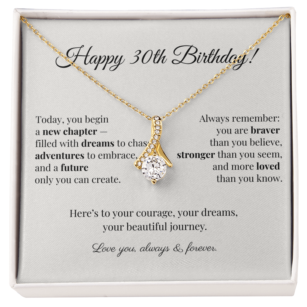 30th Birthday Necklace for Her – Celebrate a New Chapter with Love and Dreams – Meaningful Gift for Women Turning 30