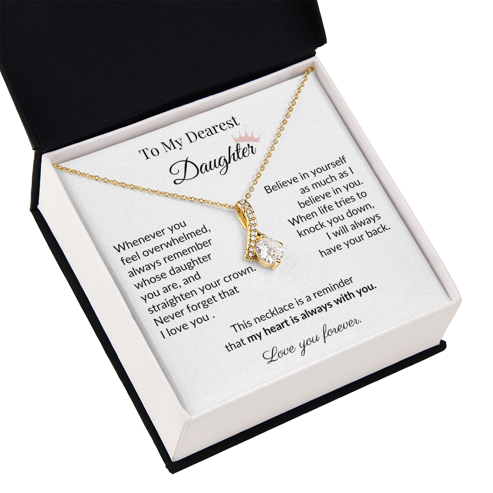 To My Dearest Daughter - "My Heart Is Always With You" Sentimental Necklace Gift from Dad