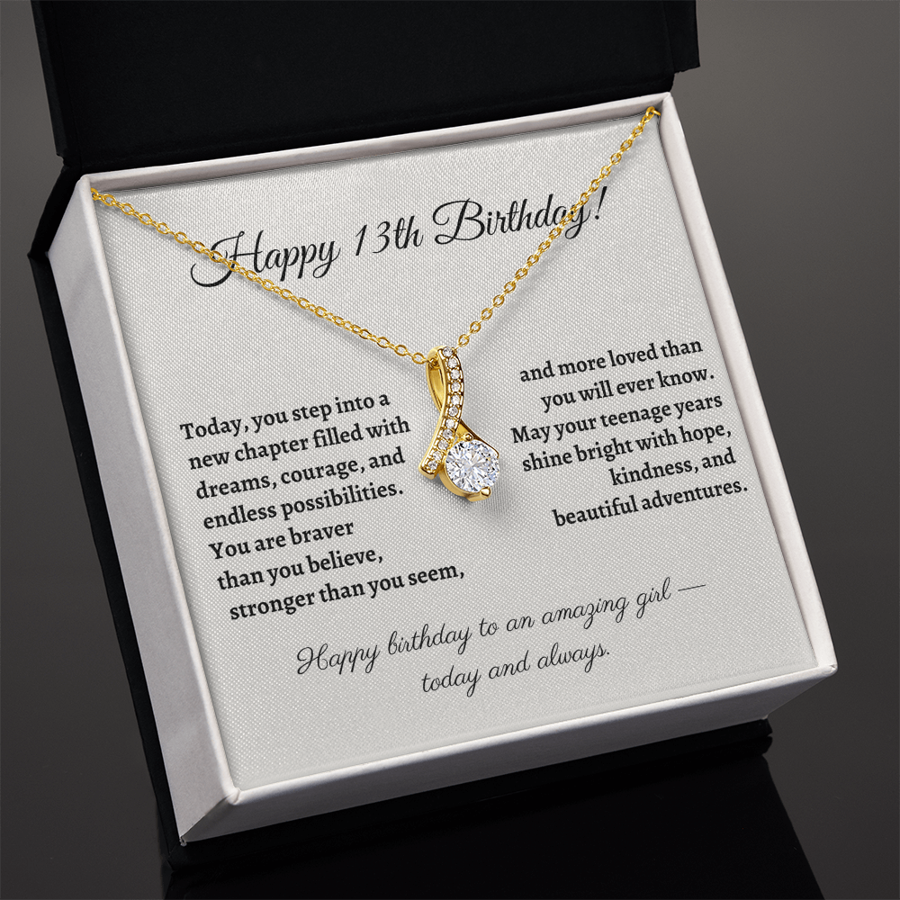 13th Birthday Necklace for Tween Girl – Meaningful Gift for New Teenager – Celebrate Her Courage, Dreams, and Growth