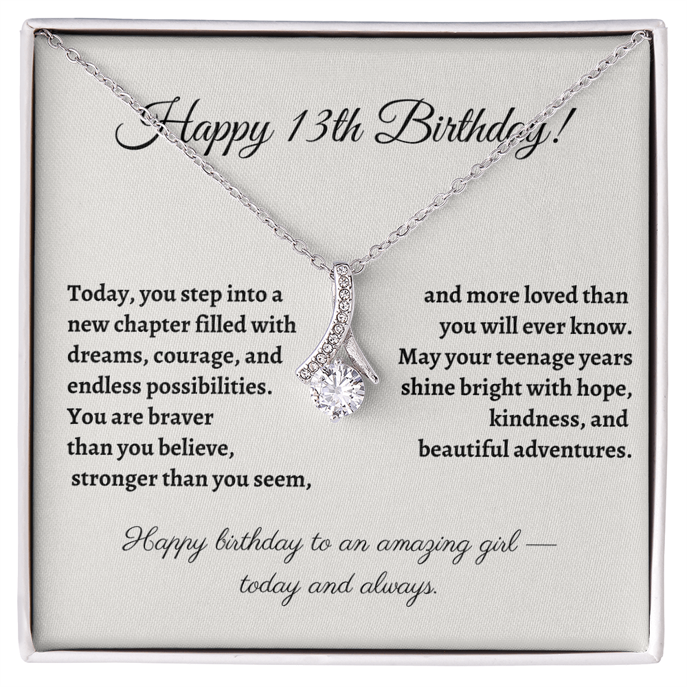 13th Birthday Necklace for Tween Girl – Meaningful Gift for New Teenager – Celebrate Her Courage, Dreams, and Growth