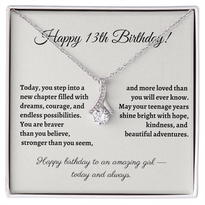 13th Birthday Necklace for Tween Girl – Meaningful Gift for New Teenager – Celebrate Her Courage, Dreams, and Growth