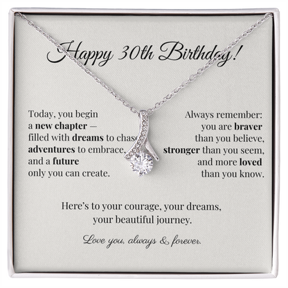 30th Birthday Necklace for Her – Celebrate a New Chapter with Love and Dreams – Meaningful Gift for Women Turning 30