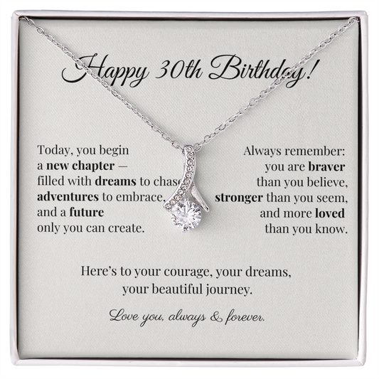 30th Birthday Necklace for Her – Celebrate a New Chapter with Love and Dreams – Meaningful Gift for Women Turning 30