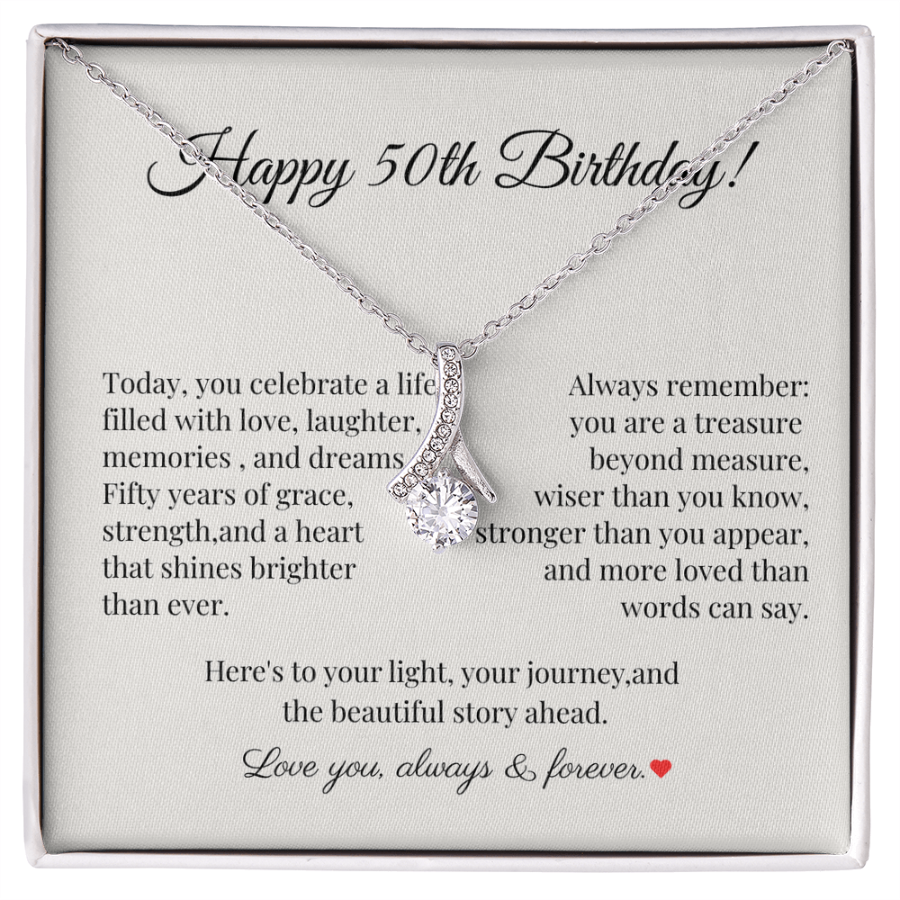 50th Birthday Necklace – A Celebration of Grace, Strength, and Endless Dreams