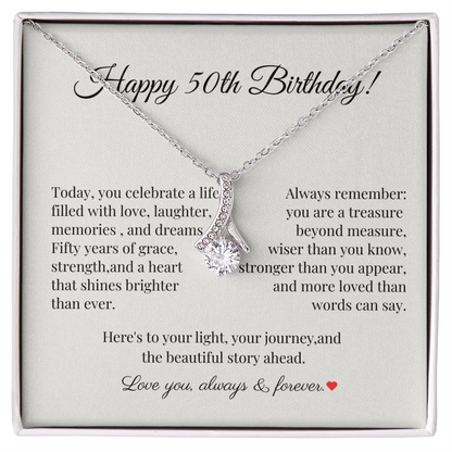 50th Birthday Necklace – A Celebration of Grace, Strength, and Endless Dreams