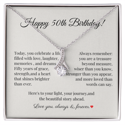 50th Birthday Necklace – A Celebration of Grace, Strength, and Endless Dreams