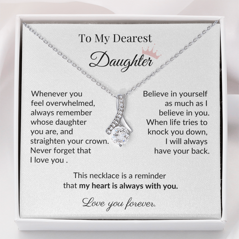 To My Dearest Daughter - "My Heart Is Always With You" Sentimental Necklace Gift from Dad