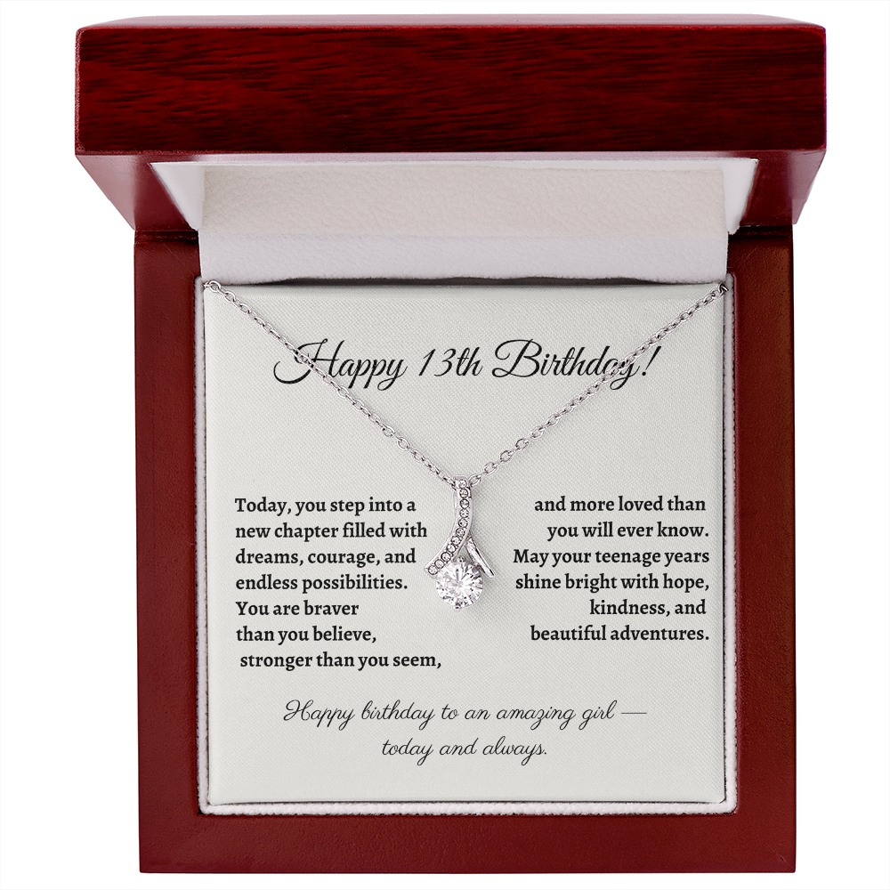 13th Birthday Necklace for Tween Girl – Meaningful Gift for New Teenager – Celebrate Her Courage, Dreams, and Growth