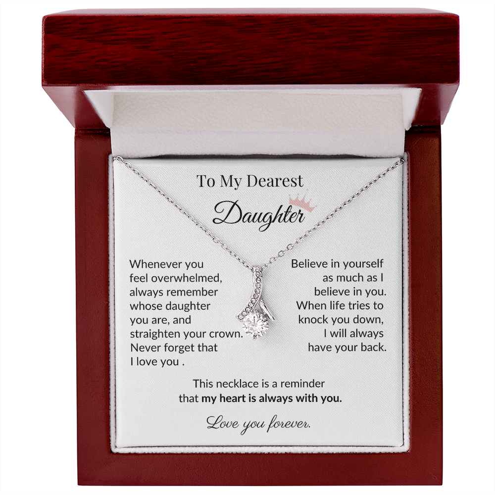 To My Dearest Daughter - "My Heart Is Always With You" Sentimental Necklace Gift from Dad