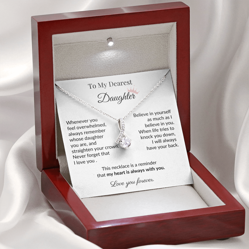 To My Dearest Daughter - "My Heart Is Always With You" Sentimental Necklace Gift from Dad