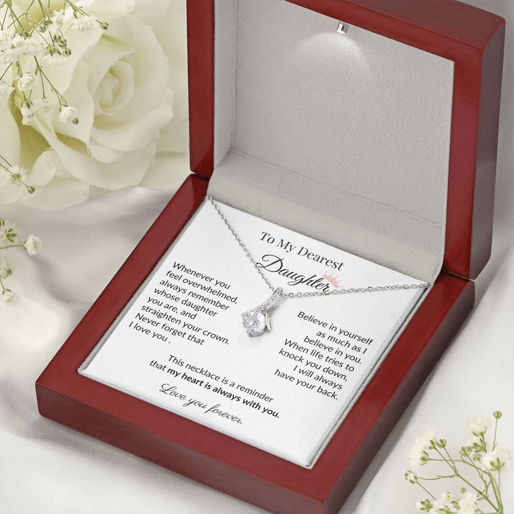 To My Dearest Daughter - "My Heart Is Always With You" Sentimental Necklace Gift from Dad