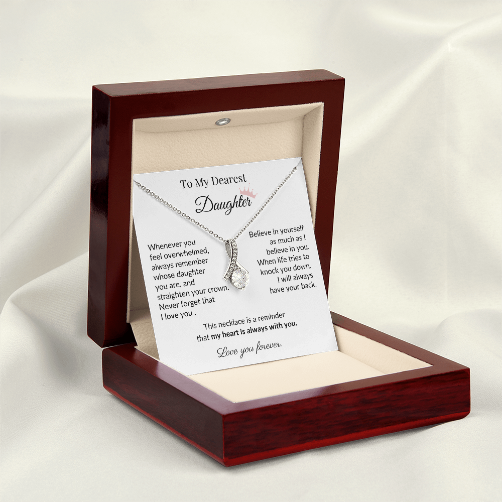 To My Dearest Daughter - "My Heart Is Always With You" Sentimental Necklace Gift from Dad