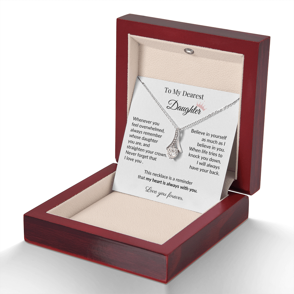 To My Dearest Daughter - "My Heart Is Always With You" Sentimental Necklace Gift from Dad