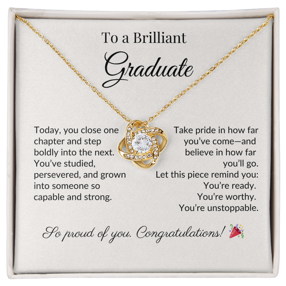 "To a Brilliant Graduate" Necklace – Graduation Gift for Her, Class of 2025 Jewelry