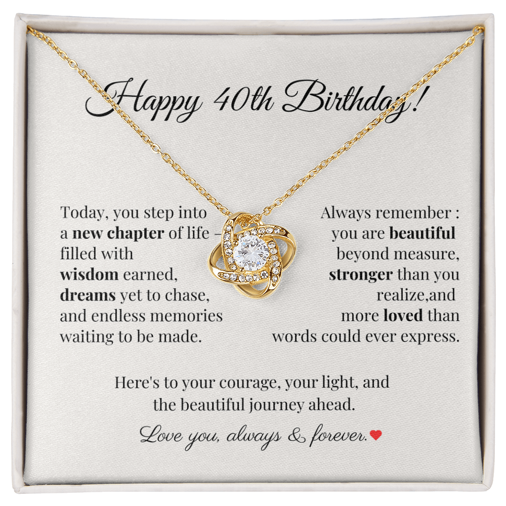 40th Birthday Necklace for Her – Celebrate Four Fabulous Decades with Love and Dreams – Meaningful Gift for Women Turning 40