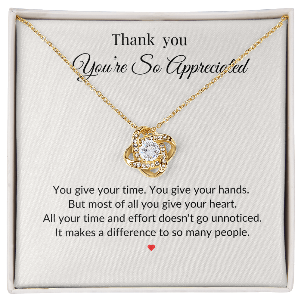 Thank You Necklace – You're So Appreciated | Heartfelt Appreciation Gift