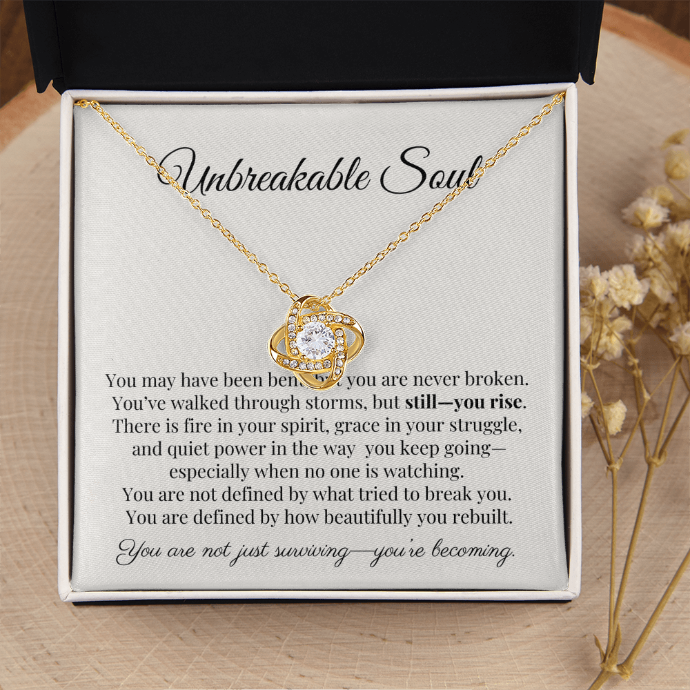 “Unbreakable Soul” Encouragement Necklace – Gift for Women Going Through Hard Times