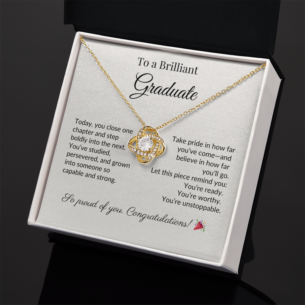 "To a Brilliant Graduate" Necklace – Graduation Gift for Her, Class of 2025 Jewelry