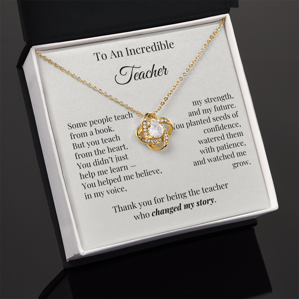 To An Incredible Teacher – Appreciation Necklace Gift for Her