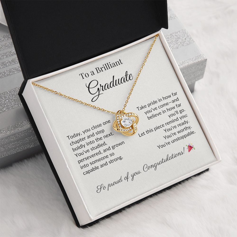 "To a Brilliant Graduate" Necklace – Graduation Gift for Her, Class of 2025 Jewelry