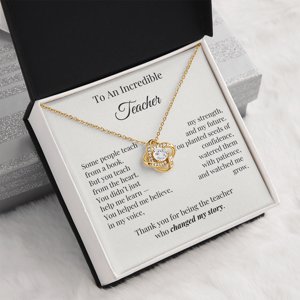 To An Incredible Teacher – Appreciation Necklace Gift for Her