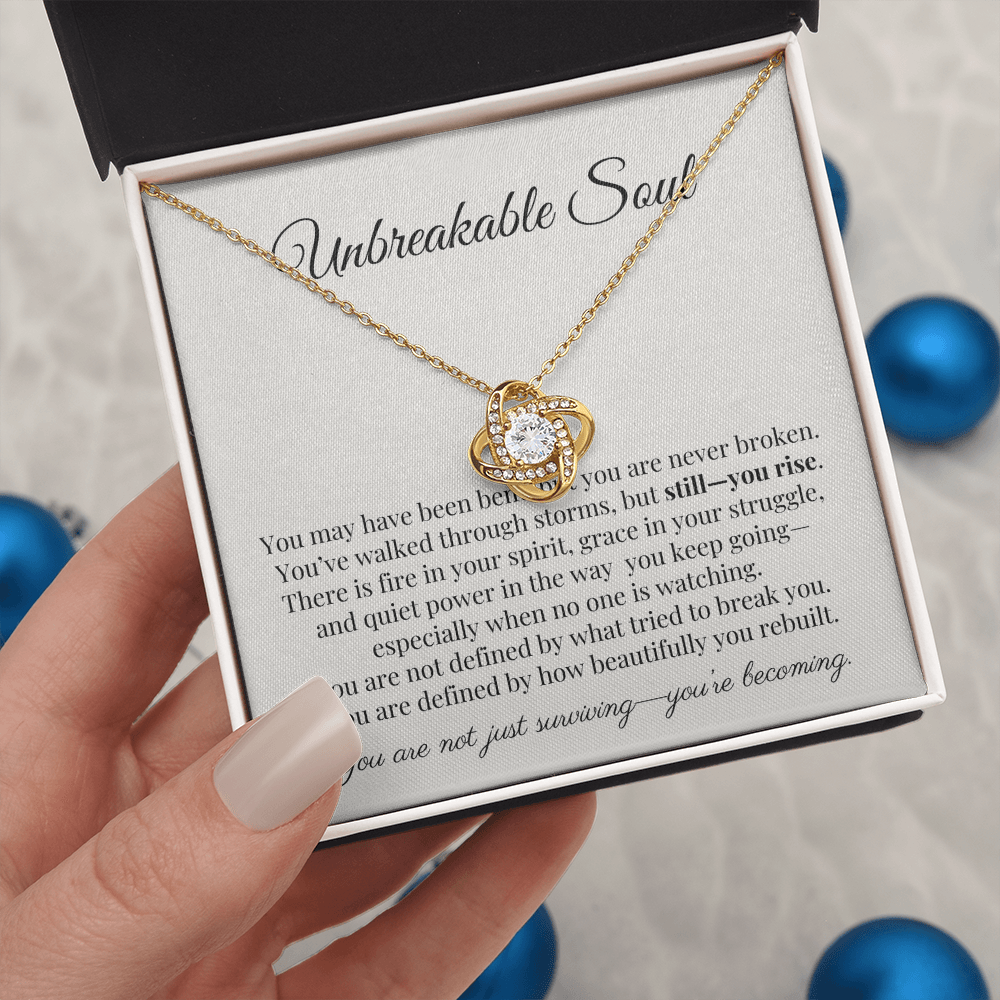 “Unbreakable Soul” Encouragement Necklace – Gift for Women Going Through Hard Times