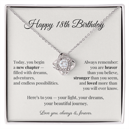 Happy 18th Birthday Necklace – Meaningful Jewelry Gift for Daughter, Granddaughter, Niece, or Best Friend – Celebrate Her Beautiful New Chapter