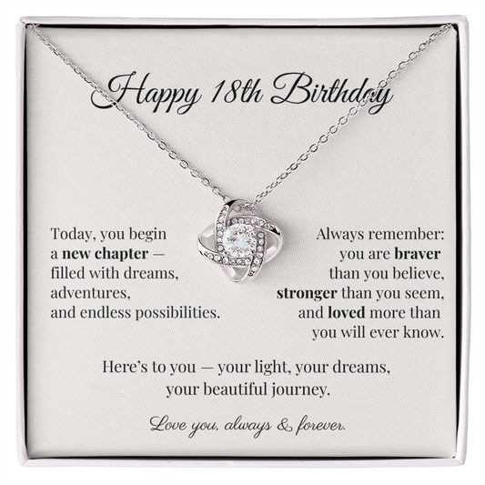 Happy 18th Birthday Necklace – Meaningful Jewelry Gift for Daughter, Granddaughter, Niece, or Best Friend – Celebrate Her Beautiful New Chapter