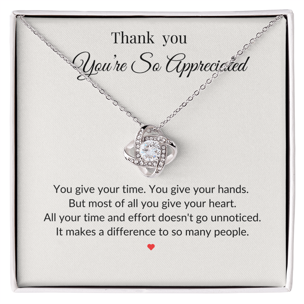 Thank You Necklace – You're So Appreciated | Heartfelt Appreciation Gift