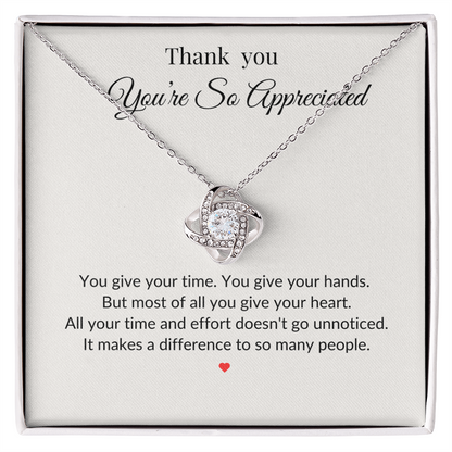 Thank You Necklace – You're So Appreciated | Heartfelt Appreciation Gift