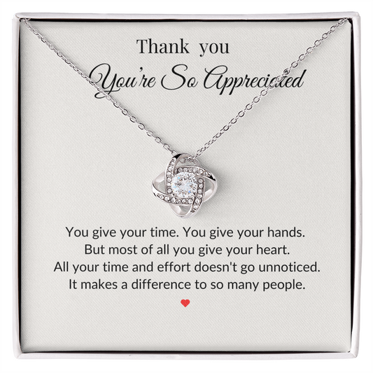 Thank You Necklace – You're So Appreciated | Heartfelt Appreciation Gift